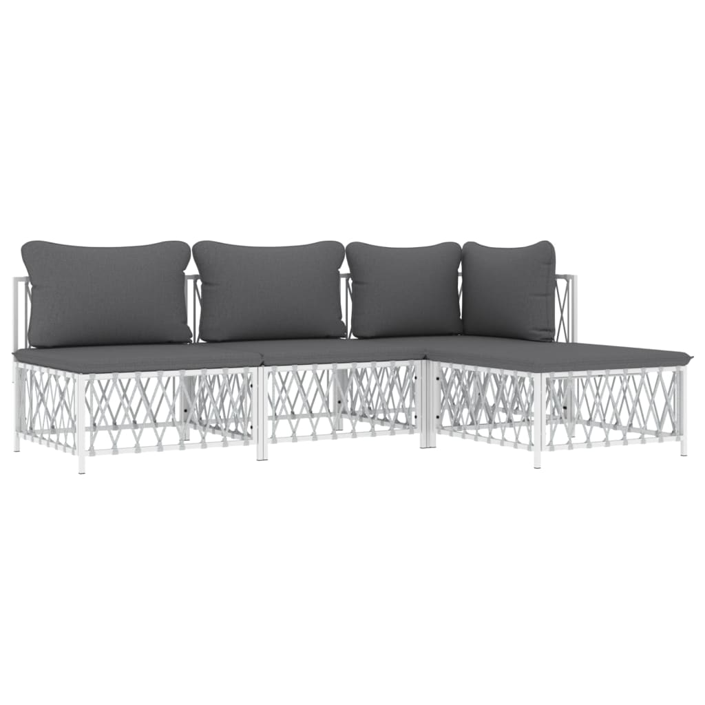 4-Delige Loungeset Met Kussens Staal 1