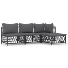 4-Delige Loungeset Met Kussens Staal Kleurig 1
