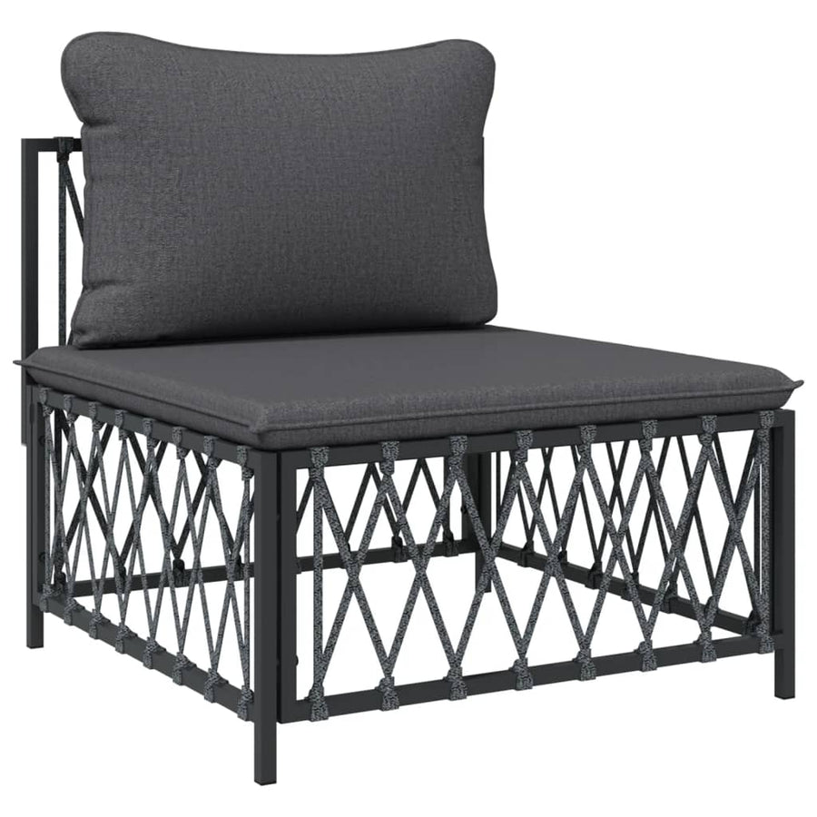 4-Delige Loungeset Met Kussens Staal Kleurig 1
