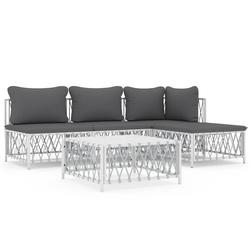 5-Delige Loungeset Met Kussens Staal 1