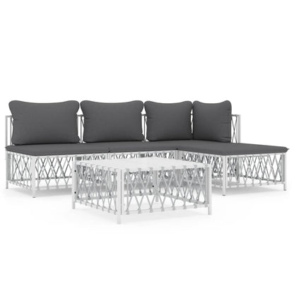 5-Delige Loungeset Met Kussens Staal 1