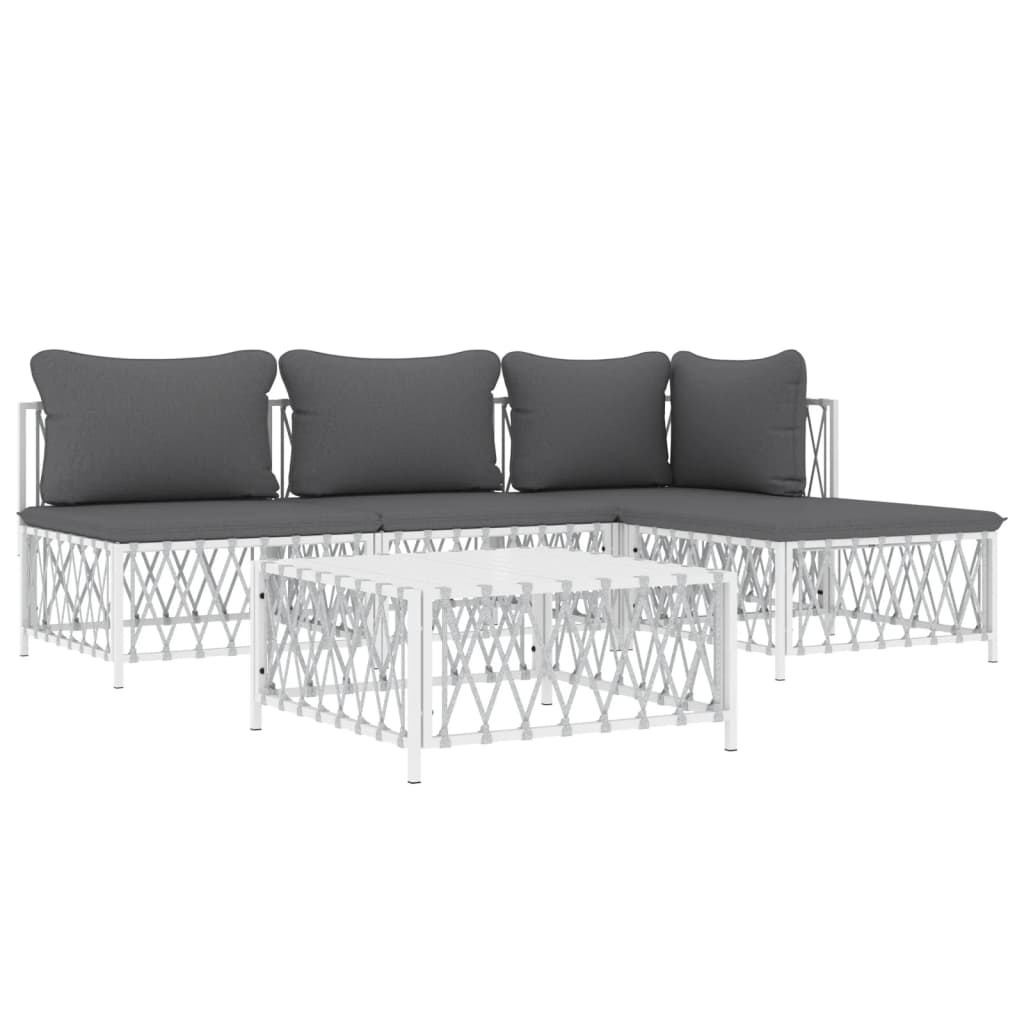 5-Delige Loungeset Met Kussens Staal 1