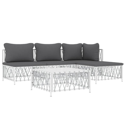 5-Delige Loungeset Met Kussens Staal 1
