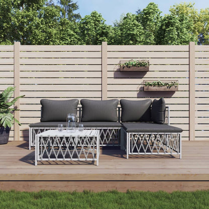 5-Delige Loungeset Met Kussens Staal 1