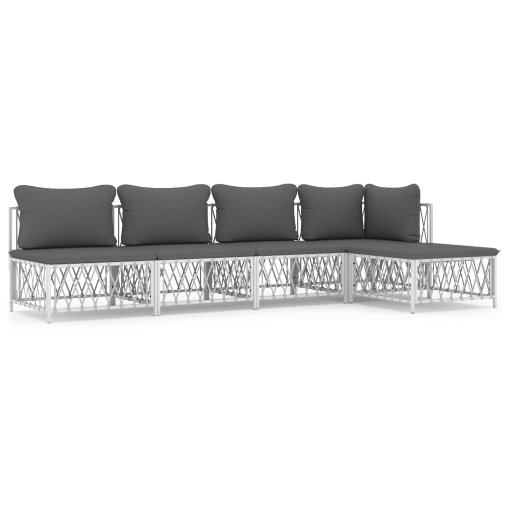 5-Delige Loungeset Met Kussens Staal 1