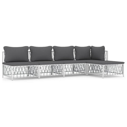 5-Delige Loungeset Met Kussens Staal 1