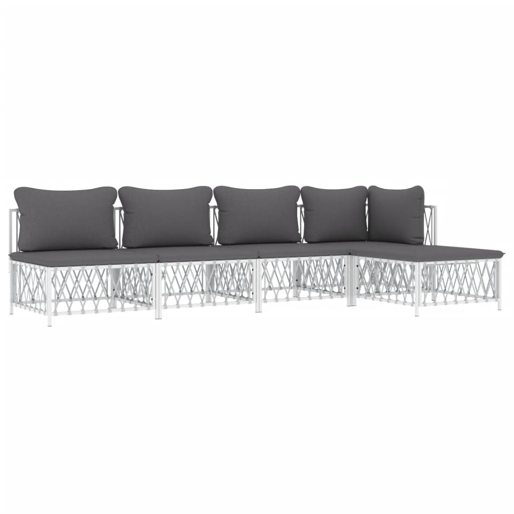 5-Delige Loungeset Met Kussens Staal 1