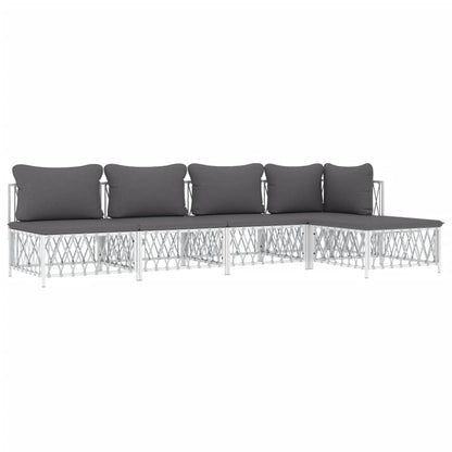 5-Delige Loungeset Met Kussens Staal 1