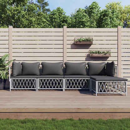 5-Delige Loungeset Met Kussens Staal 1