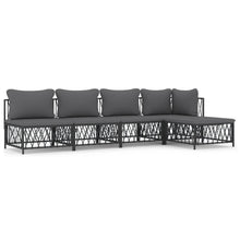 5-Delige Loungeset Met Kussens Staal Kleurig 1