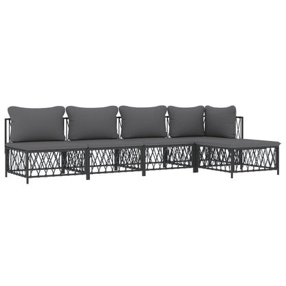 5-Delige Loungeset Met Kussens Staal Kleurig 1