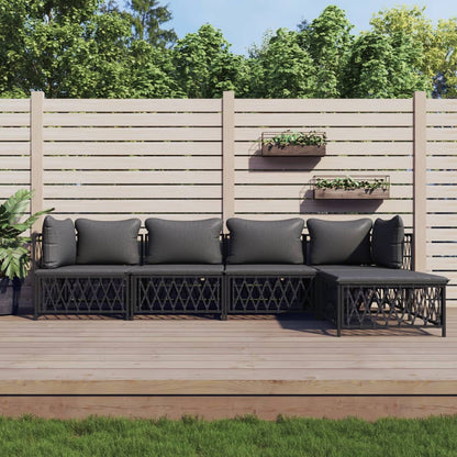 5-Delige Loungeset Met Kussens Staal Kleurig 1