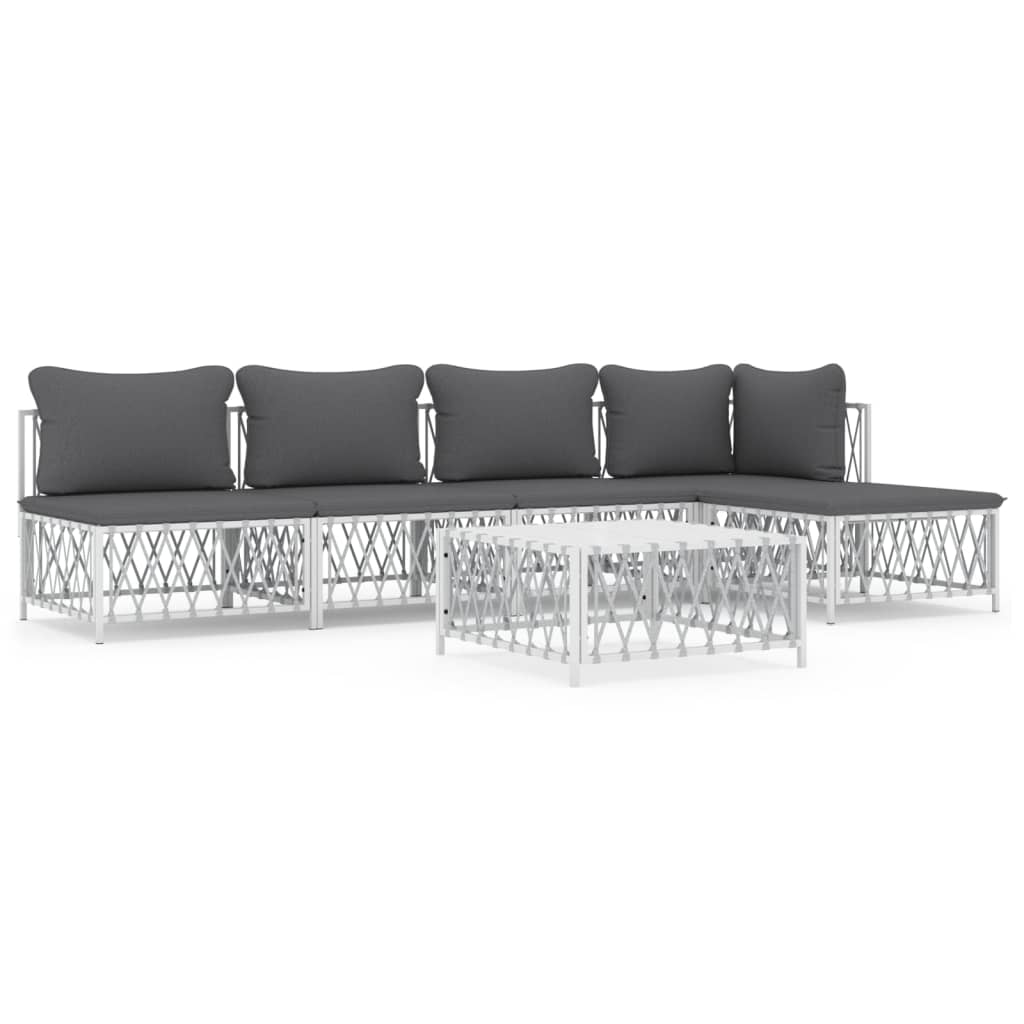 6-Delige Loungeset Met Kussens Staal 1