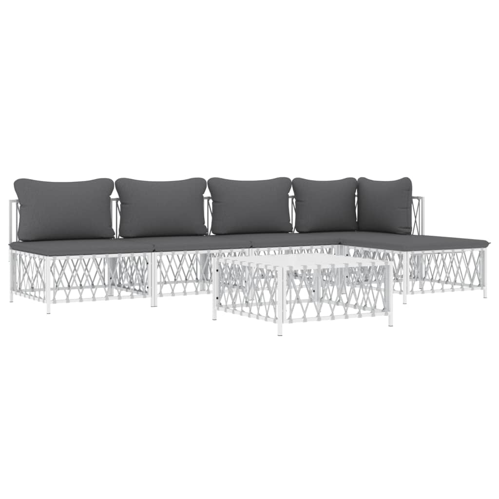 6-Delige Loungeset Met Kussens Staal 1