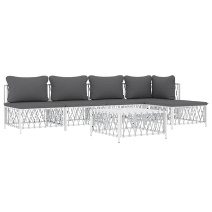 6-Delige Loungeset Met Kussens Staal 1