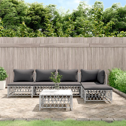 6-Delige Loungeset Met Kussens Staal 1