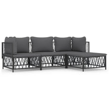 4-Delige Loungeset Met Kussens Staal Kleurig 1
