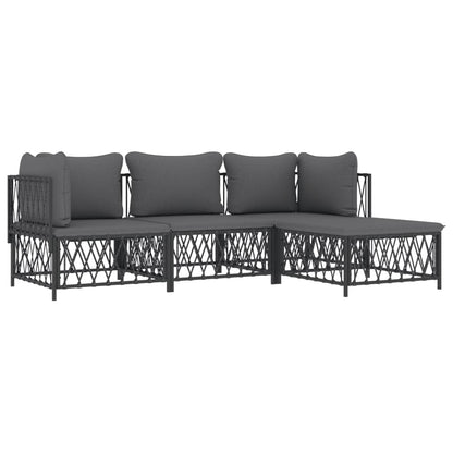 4-Delige Loungeset Met Kussens Staal Kleurig 1