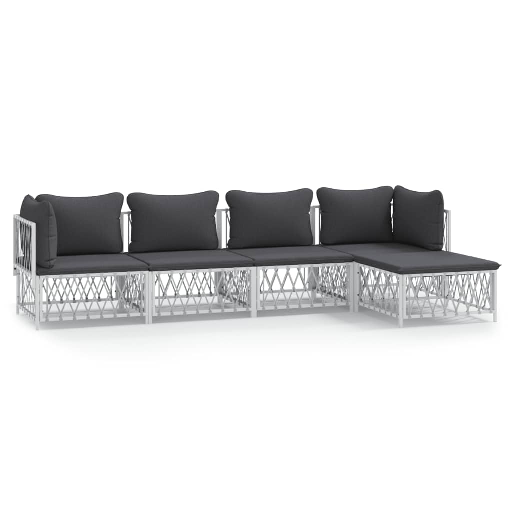 5-Delige Loungeset Met Kussens Staal 1