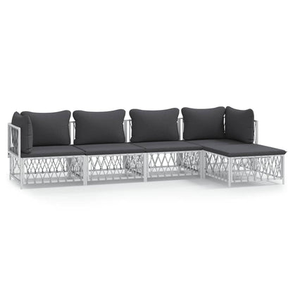 5-Delige Loungeset Met Kussens Staal 1