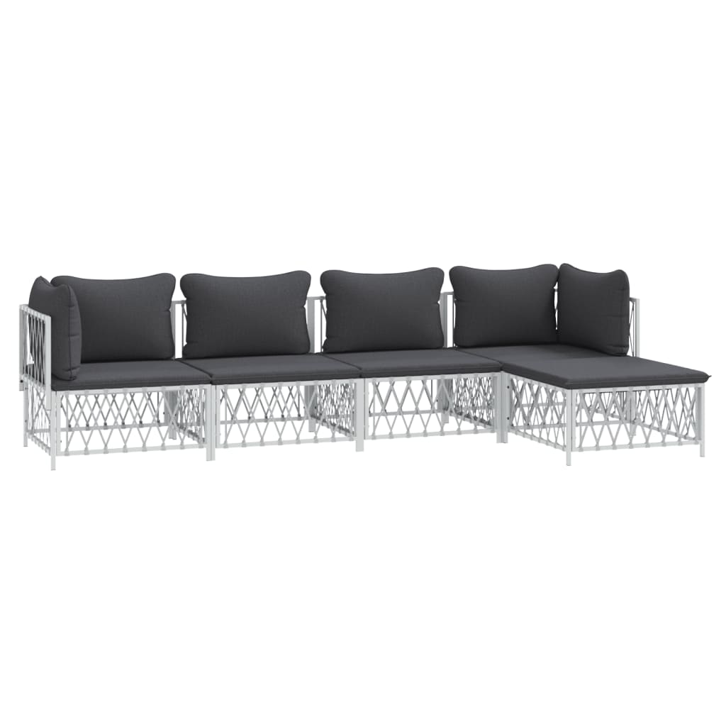 5-Delige Loungeset Met Kussens Staal 1