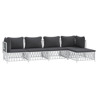 5-Delige Loungeset Met Kussens Staal 1