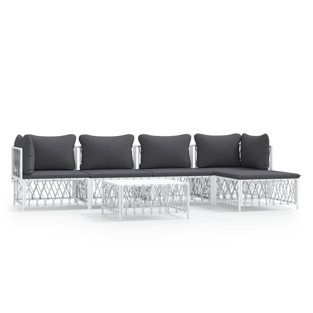 6-Delige Loungeset Met Kussens Staal 1