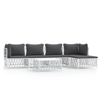6-Delige Loungeset Met Kussens Staal 1