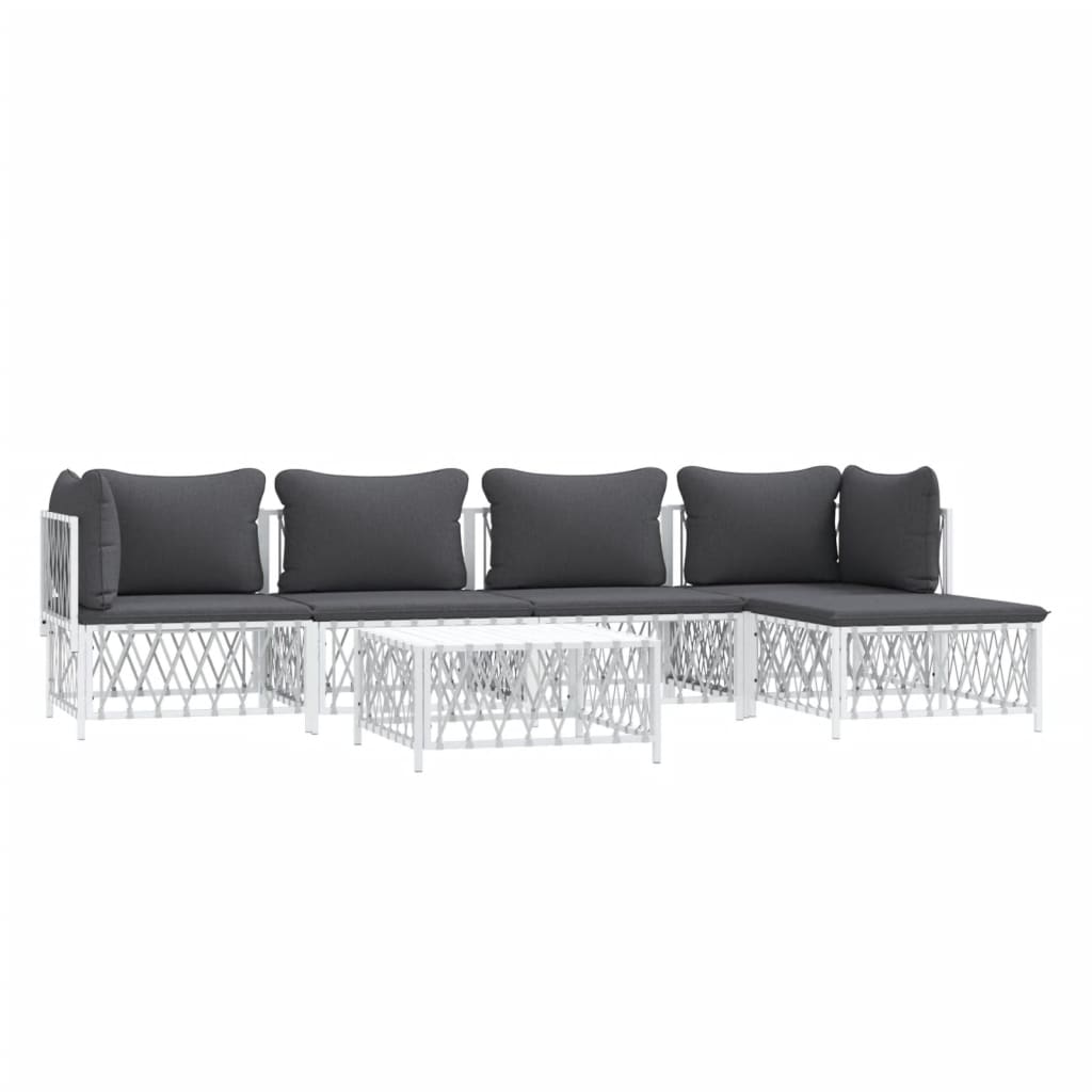 6-Delige Loungeset Met Kussens Staal 1