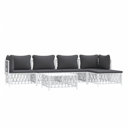 6-Delige Loungeset Met Kussens Staal 1