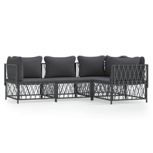 4-Delige Loungeset Met Kussens Staal Kleurig 1