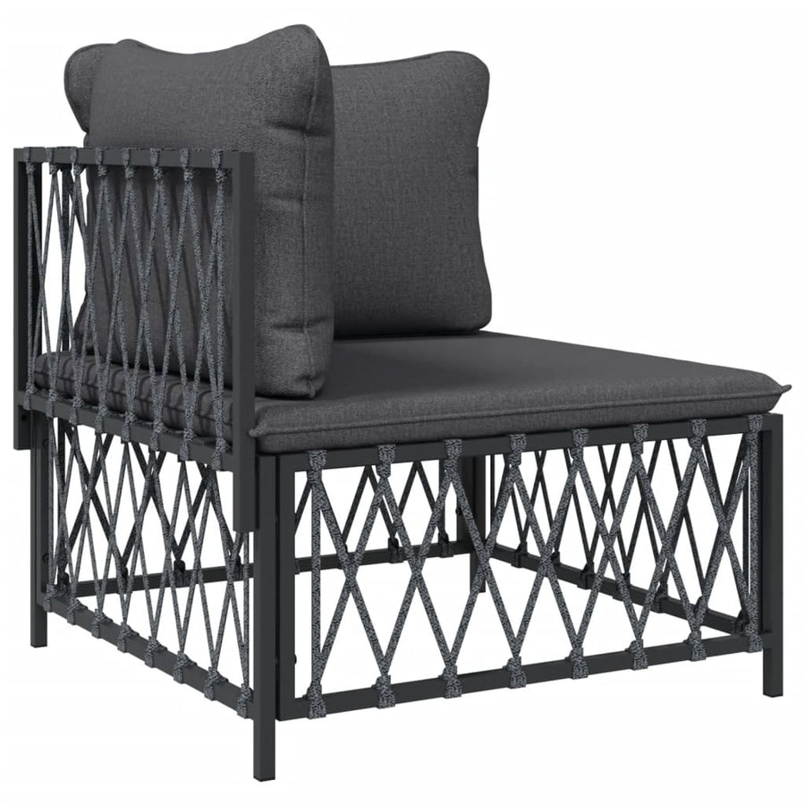 4-Delige Loungeset Met Kussens Staal Kleurig 1