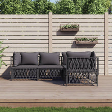 4-Delige Loungeset Met Kussens Staal Kleurig 1