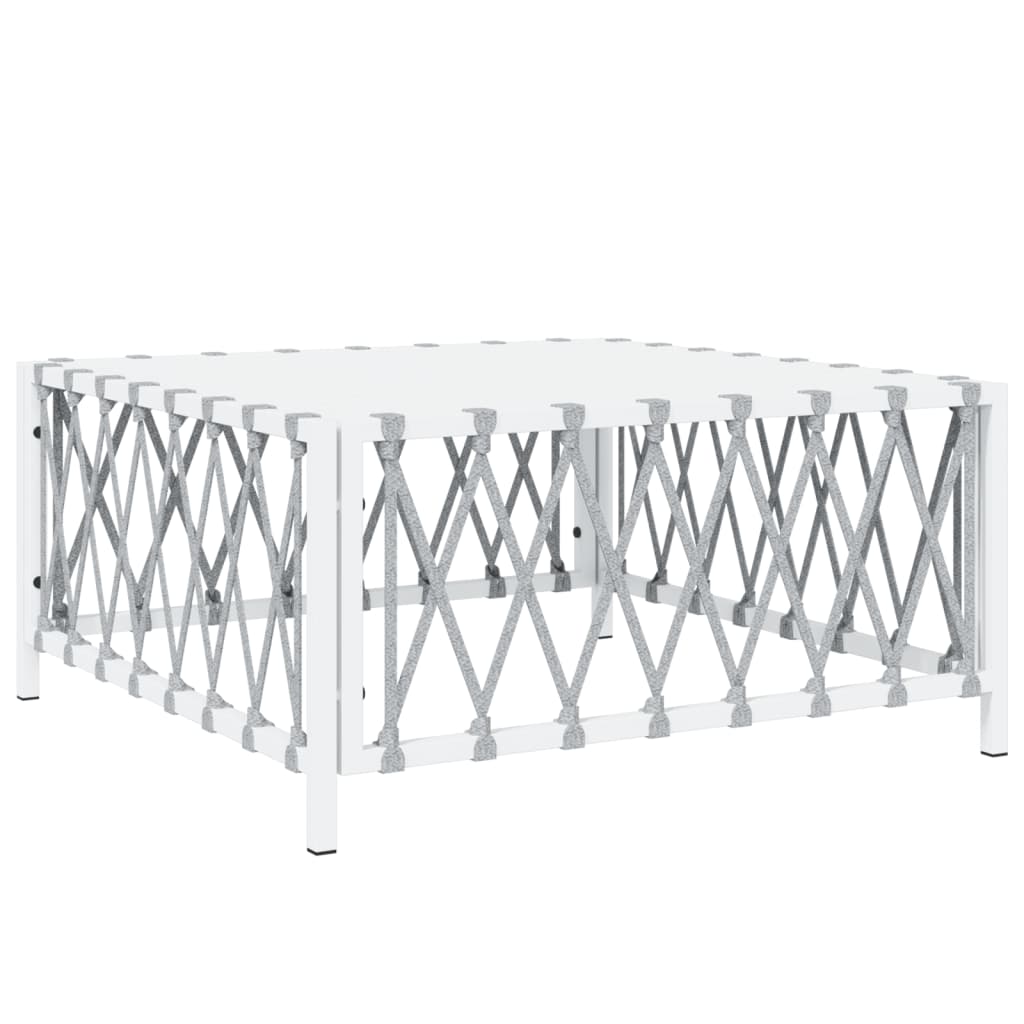 5-Delige Loungeset Met Kussens Staal Wit 3x hoek + midden + Tafel