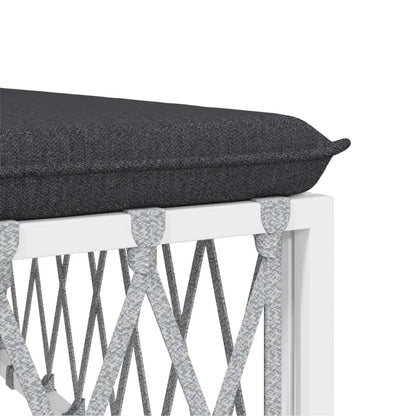 5-Delige Loungeset Met Kussens Staal Wit 3x hoek + midden + Tafel