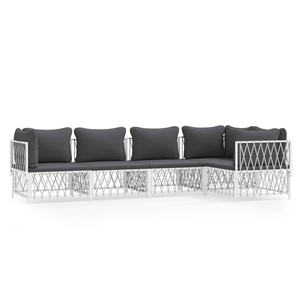 5-Delige Loungeset Met Kussens Staal 1