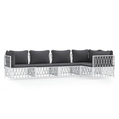5-Delige Loungeset Met Kussens Staal 1