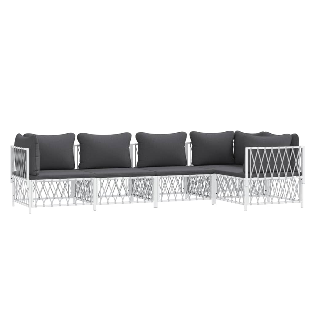 5-Delige Loungeset Met Kussens Staal 1