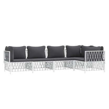 5-Delige Loungeset Met Kussens Staal 1