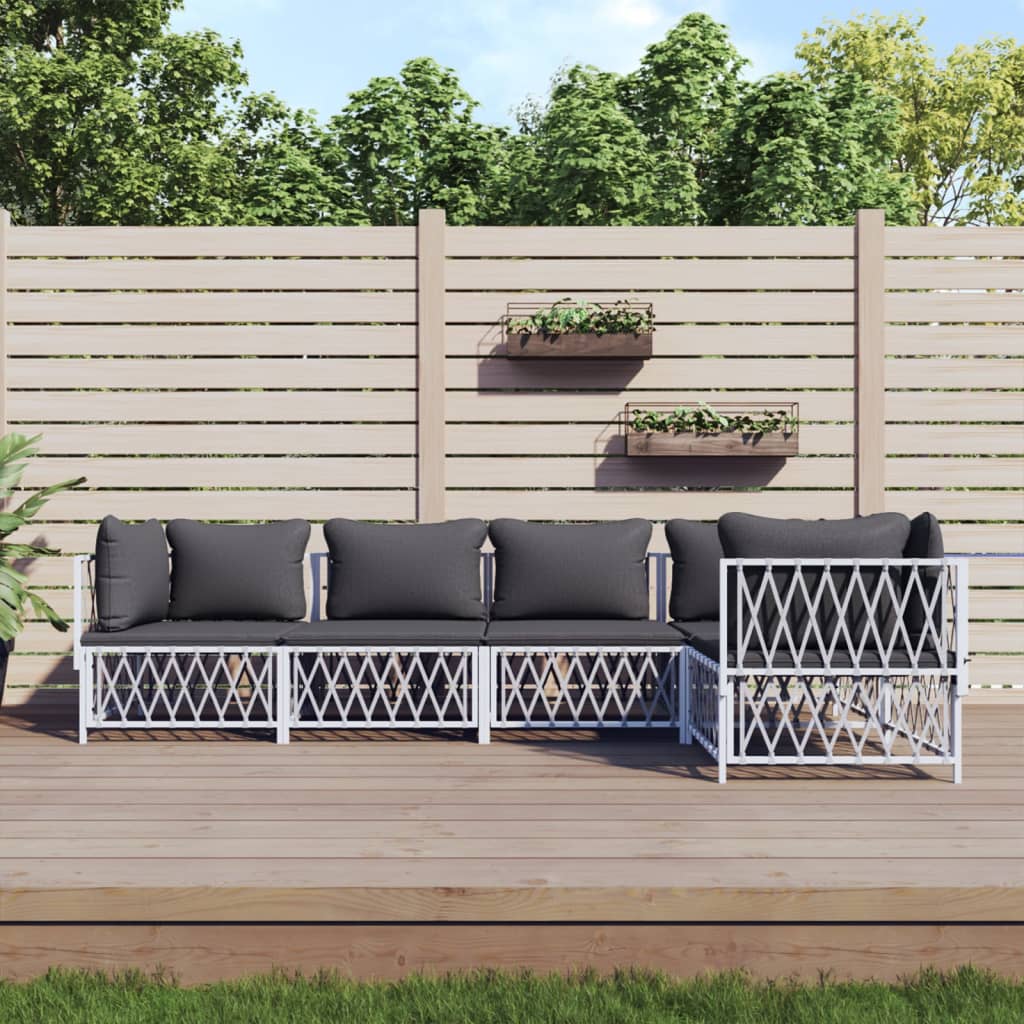 5-Delige Loungeset Met Kussens Staal 1