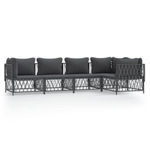 5-Delige Loungeset Met Kussens Staal Kleurig 1