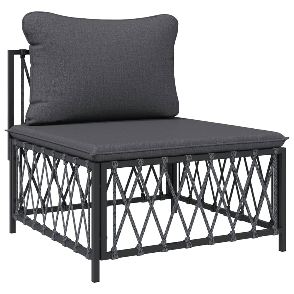5-Delige Loungeset Met Kussens Staal Kleurig 1