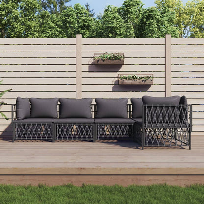 5-Delige Loungeset Met Kussens Staal Kleurig 1