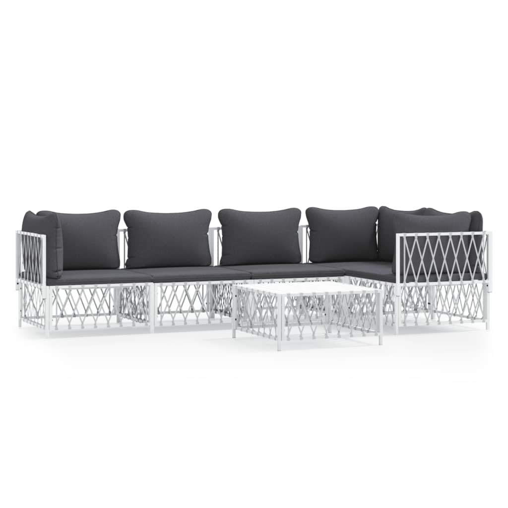 6-Delige Loungeset Met Kussens Staal 1