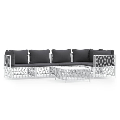 6-Delige Loungeset Met Kussens Staal 1