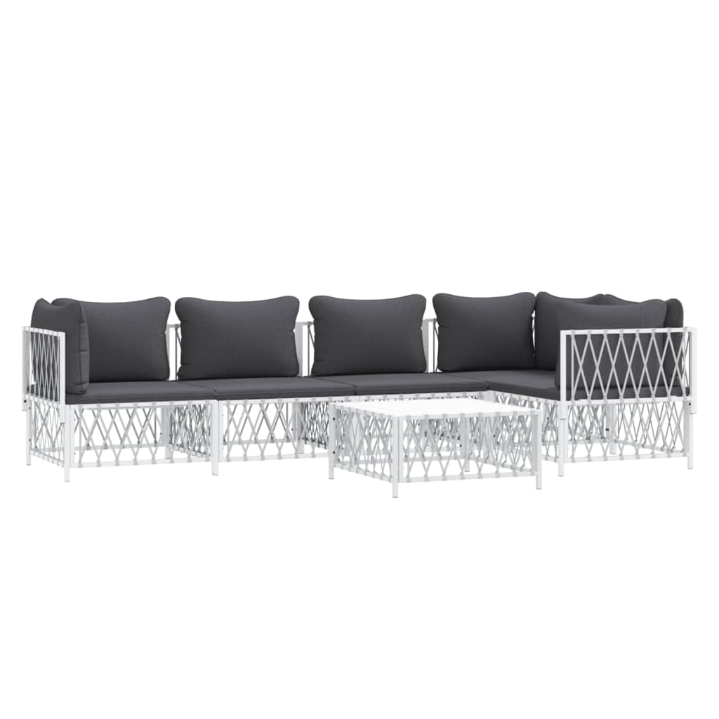 6-Delige Loungeset Met Kussens Staal 1