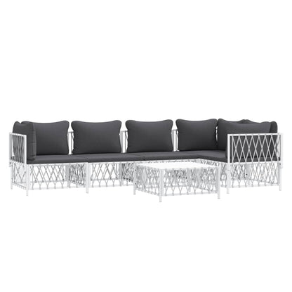 6-Delige Loungeset Met Kussens Staal 1