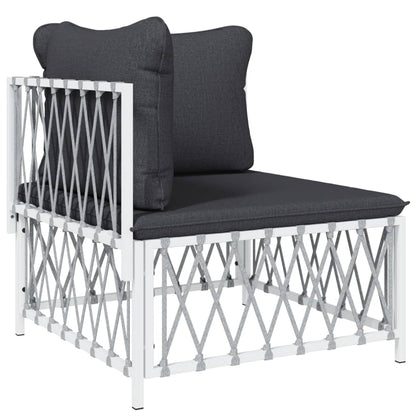 6-Delige Loungeset Met Kussens Staal 1