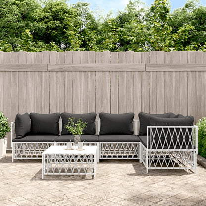 6-Delige Loungeset Met Kussens Staal 1