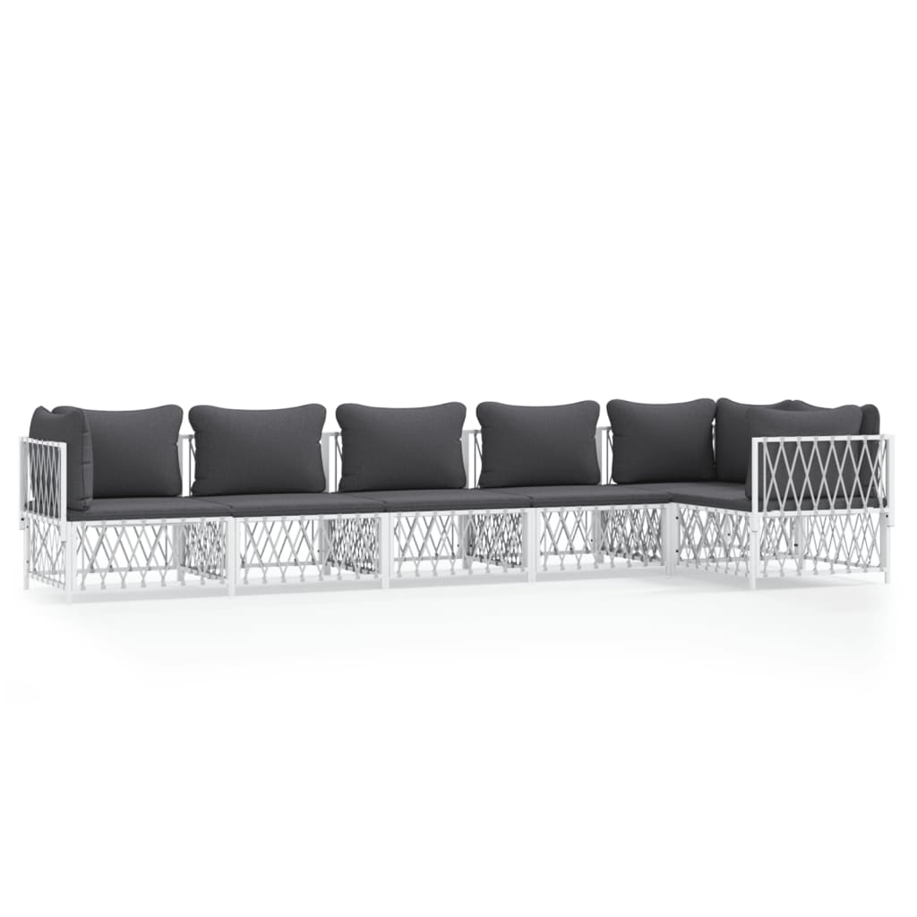 6-Delige Loungeset Met Kussens Staal 1